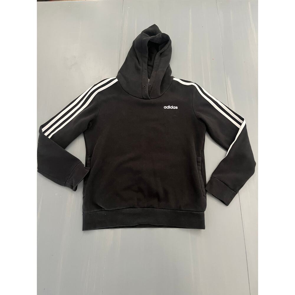 Adidas Black 3 Stripe Hoodie Black Women's Small